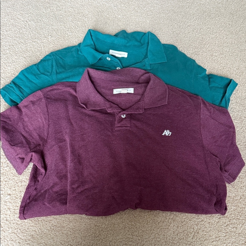 Aeropostale men’s Polo Shirts - Burgundy and Teal